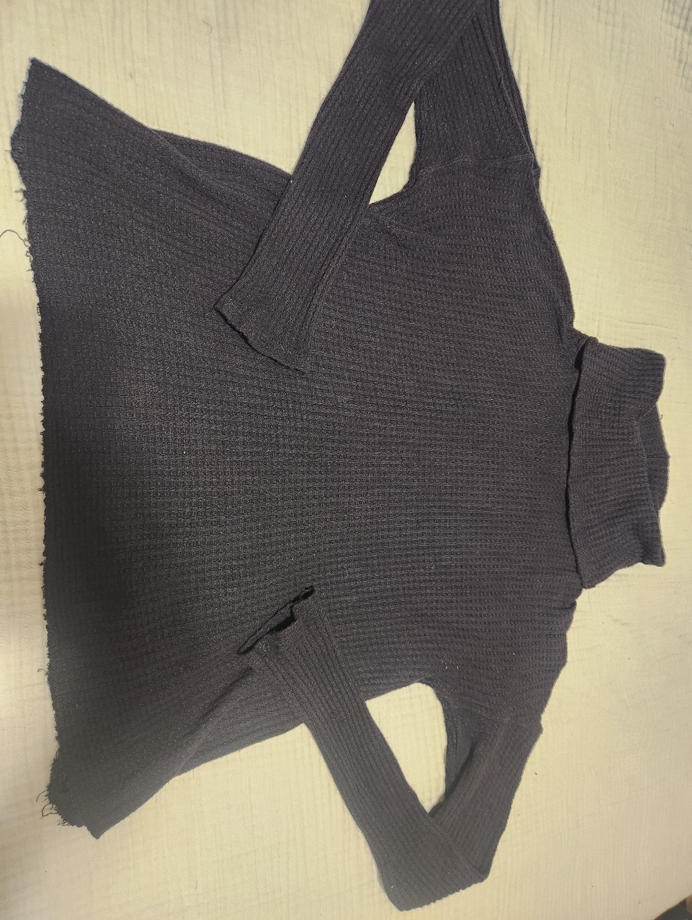 Waffle Knit Cropped Turtleneck